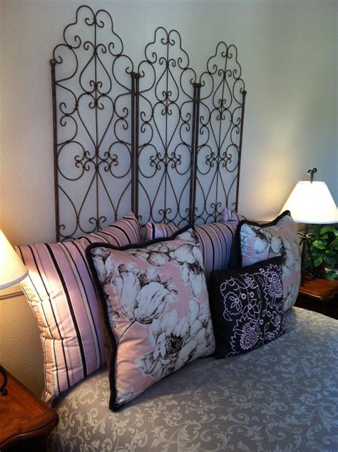 turning wrought iron headboard into upholstery